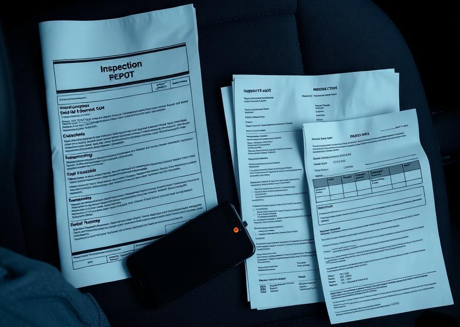 Organized driver paperwork and a phone showing My Driver's Vault